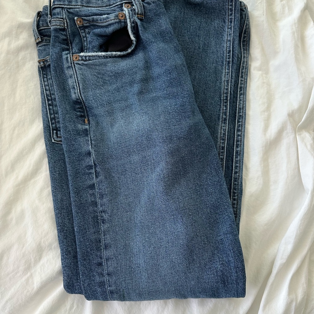 Agolde Dark Blue Straight Jeans